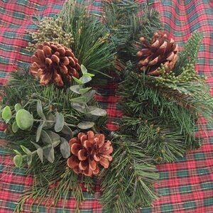Faux Greenery Candle Ring Wreath - Never Used